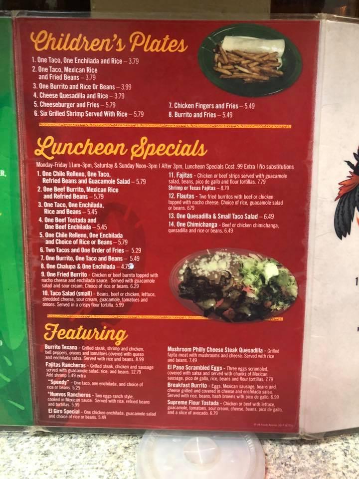 El Giro Mexican Restaurant Menu image 1