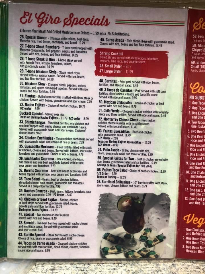 El Giro Mexican Restaurant Menu image 3